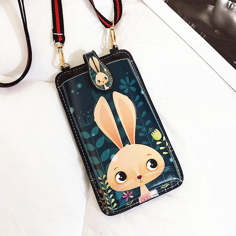 Women's Style Printed Cartoon Mobile Vertical Phone Bags