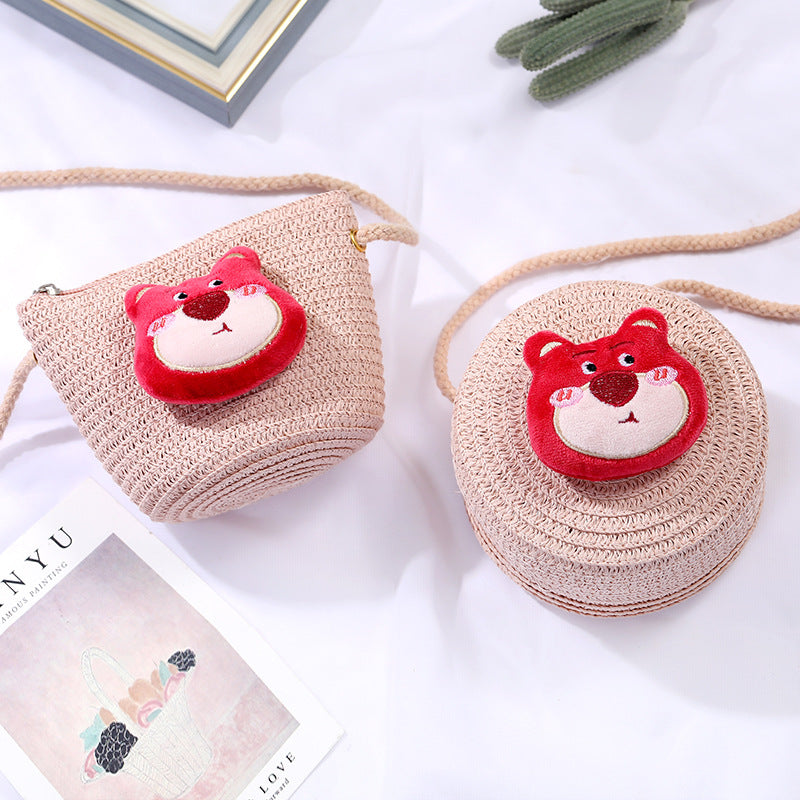 Children's Small Cartoon Doll Cute Straw Woven Children's Coin Purse