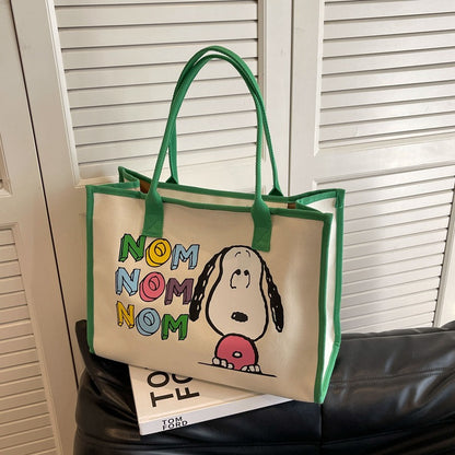 Women's Cartoon Cute Canvas Large Capacity Tote Outing Handbags