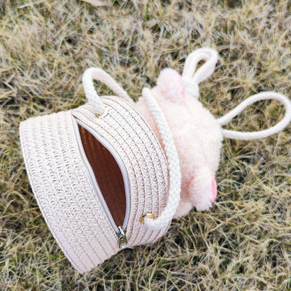 Children's Summer Straw Trendy Female Cute Woven Small Children's Coin Purse