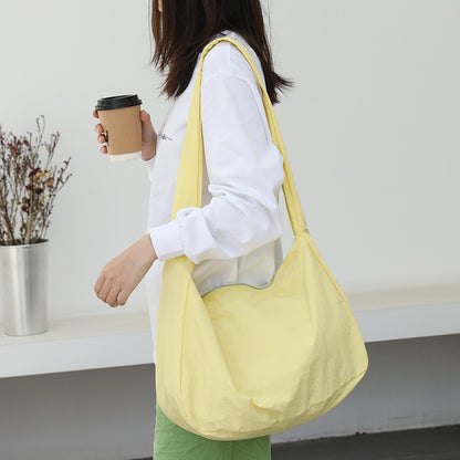 Women's Korean Style Nylon Simple Fashion Solid Color Fresh Crossbody Bags