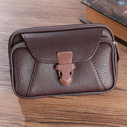 Men's Leather Fashion Cell Pannier Mobile Phone Bags