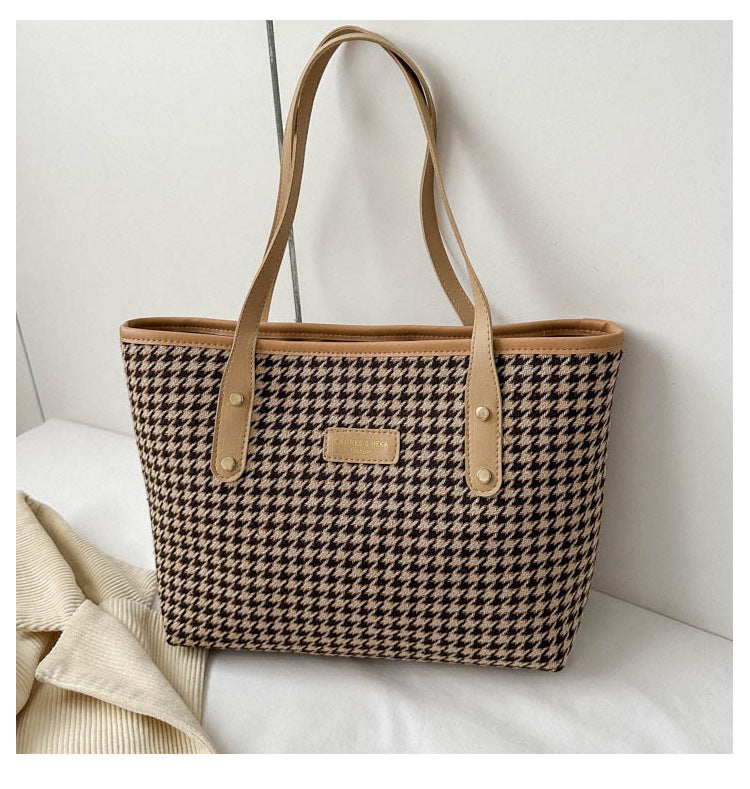 Women's Commuter Large Capacity Autumn Plaid Trendy Shoulder Bags