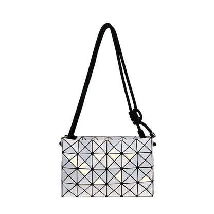 Women's Square Drawstring Pillow Rhombus Simple Bucket Bags