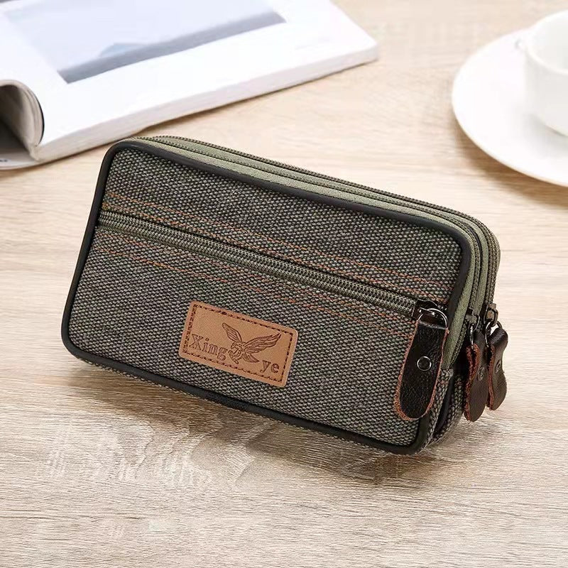 Men's Leisure Mobile Horizontal Zipper Pannier Phone Bags