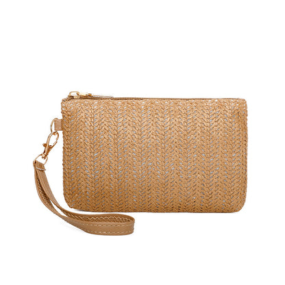 Women's Mobile Mid-length Straw Clutch Woven Bags