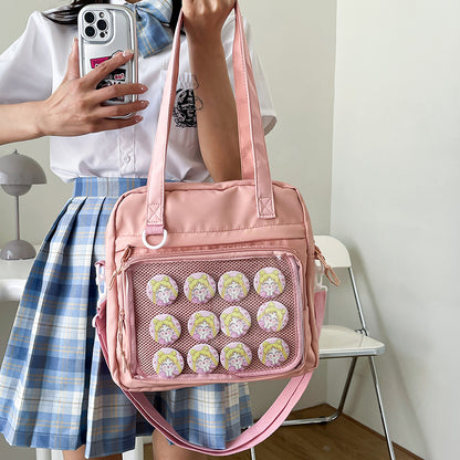 Women's Style Transparent Cartoon Doll Large Capacity Crossbody Bags