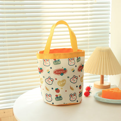 Large Capacity Cartoon Canvas Family Lunch Box Handbags