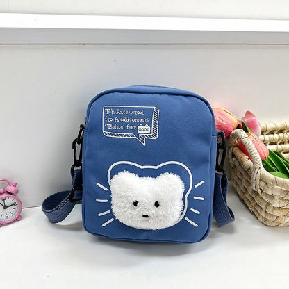 Cartoon Kitten Trendy Simple Nylon Cloth Shoulder Bags