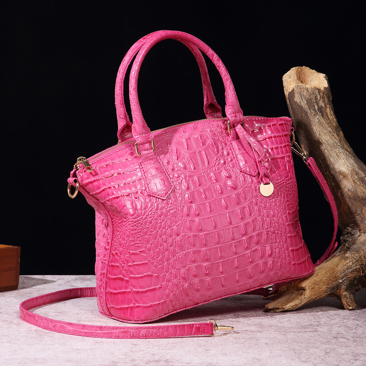 Women's For Retro Crocodile Pattern Brahmin Portable Handbags