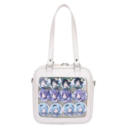 Style Uniform Square Cartoon Portable Transparent Shoulder Bags