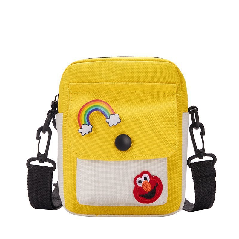 Sesame Street Female Canvas Cartoon Fresh Crossbody Bags