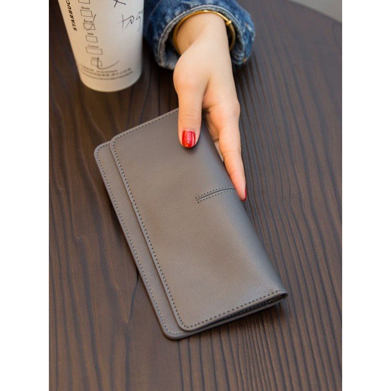 Women's Simple Long Elegant Position Soft Leather Ladies Wallets