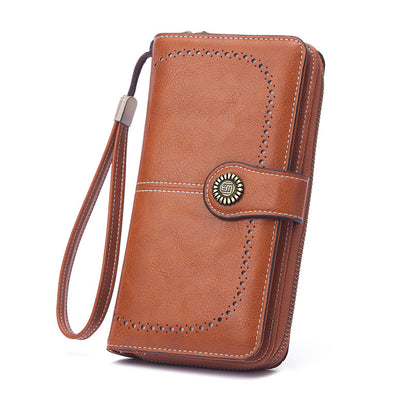 Women's Long Zipper Billfold Leather Fashion Ladies Wallets