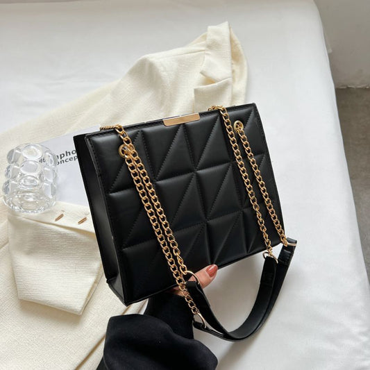 Women's Stylish Texture Chain Trendy Commute Crossbody Bags