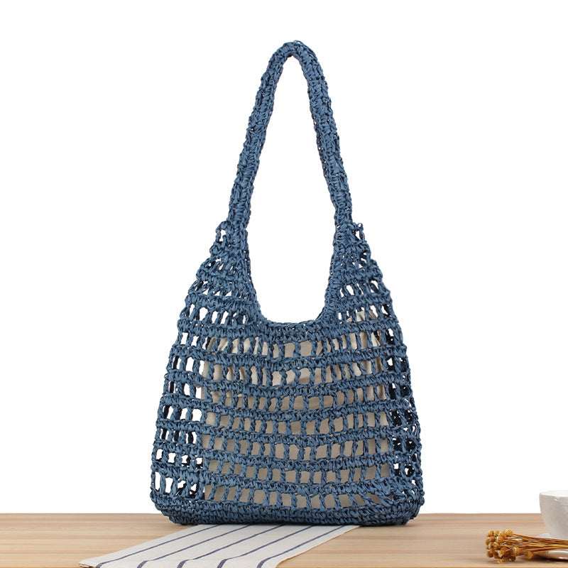 French Style Large Capacity Straw Simple Underarm Seaside Shoulder Bags