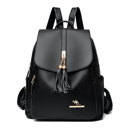 Women's Tactile Feel Fashion Tassel Large Capacity Backpacks