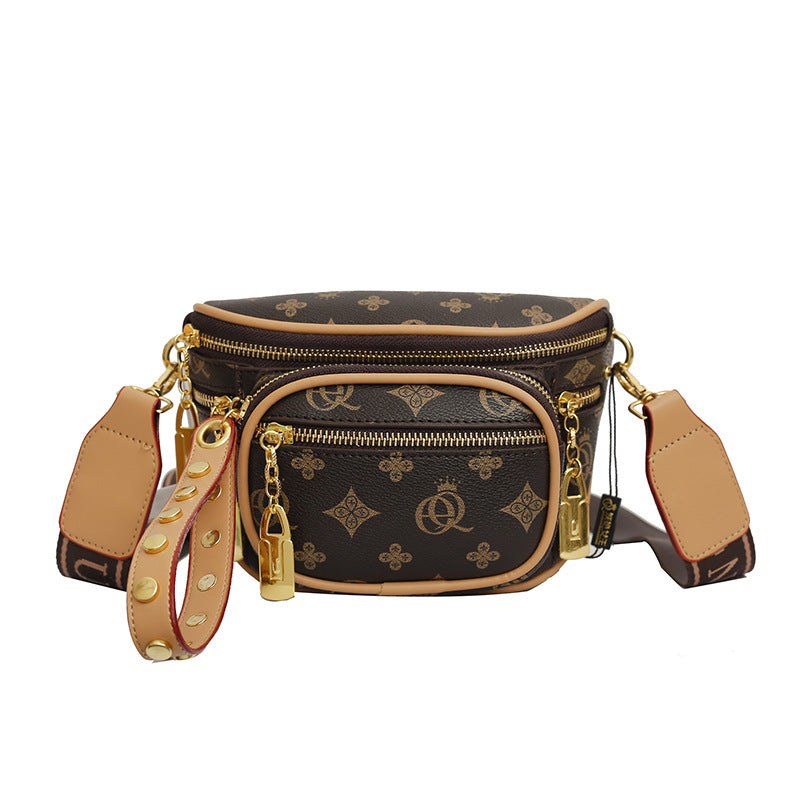 Women's Simple Fashion Retro Zip One Ribbon Crossbody Bags