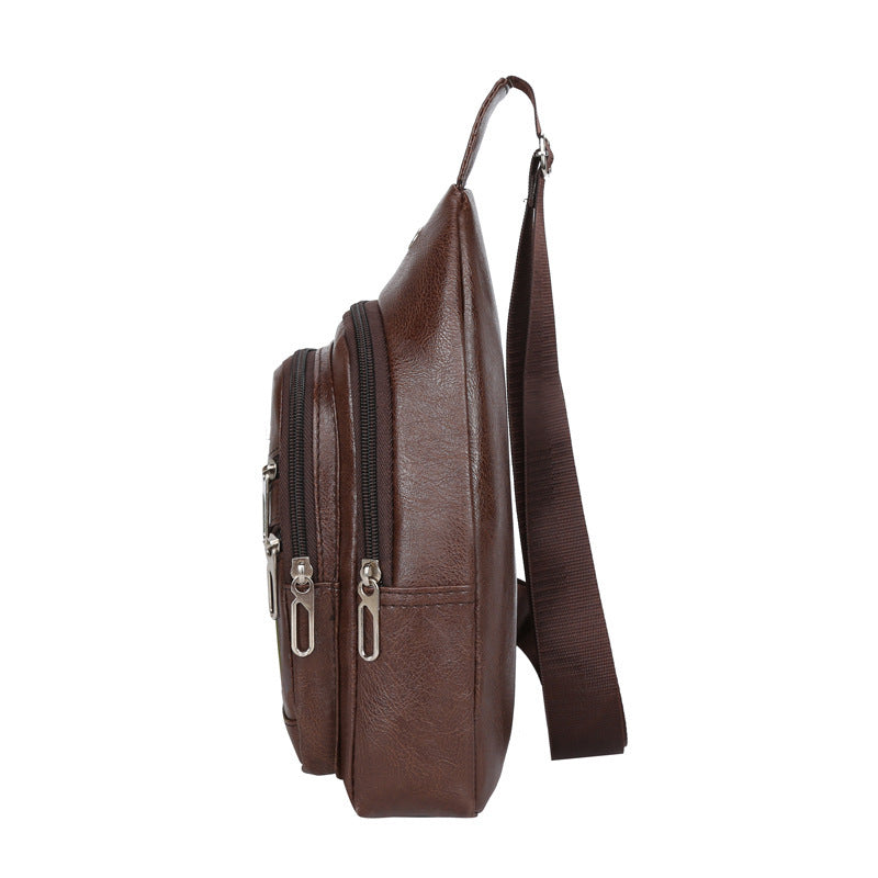 Sac banane multifonctionnel en cuir coréen pour homme