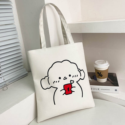 Women's Style Large Capacity Canvas Winter Cartoon Shoulder Bags