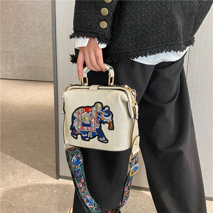 Women's Exotic Style Embroidery Stitching Cartoon India Crossbody Bags