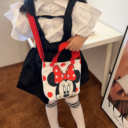 Children's Trendy Fashion Canvas Cartoon Printed Korean Style Children's Shoulder Bags