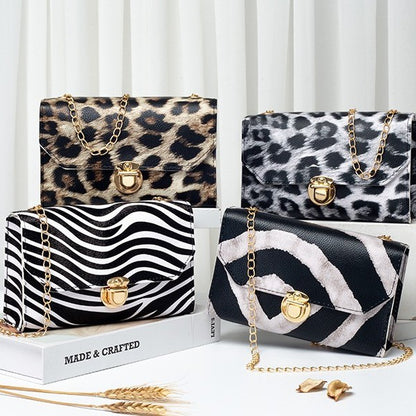 Women's Mini Leopard Print Vintage Chain Classic Crossbody Bags