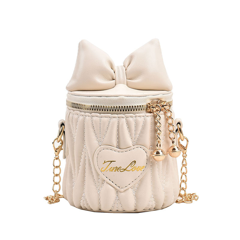 Chain Classic Style Bowknot Mini Bucket Korean Children's Shoulder Bags