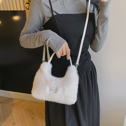 Plush Faux Mink Fur Korean Fashion Crossbody Bags