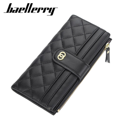 Women's Rhombus Multiple Slots Long Mobile Stylish Ladies Wallets