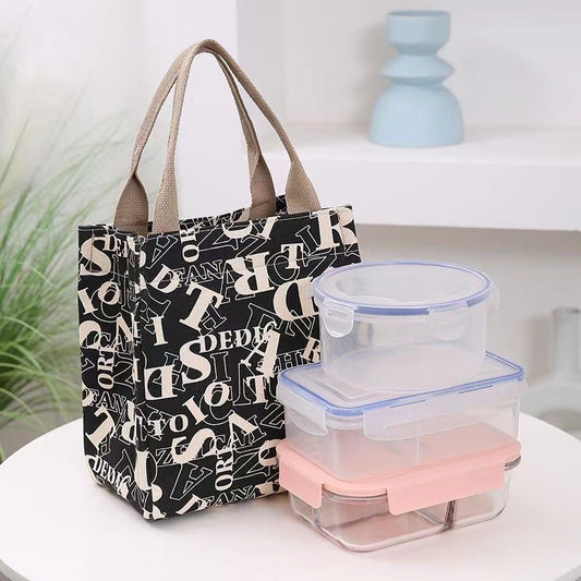 With Rice Small Square Lunch Box Handbags