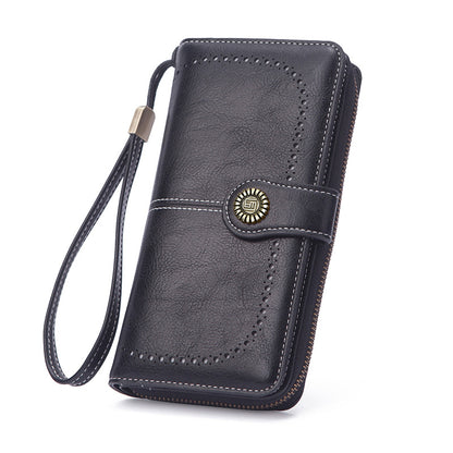 Women's Long Zipper Billfold Leather Fashion Ladies Wallets