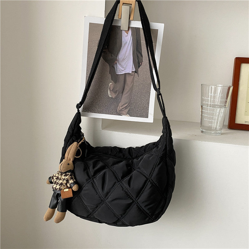 Women's Rhombic Embroidery Thread Large Capacity Fashion Shoulder Bags