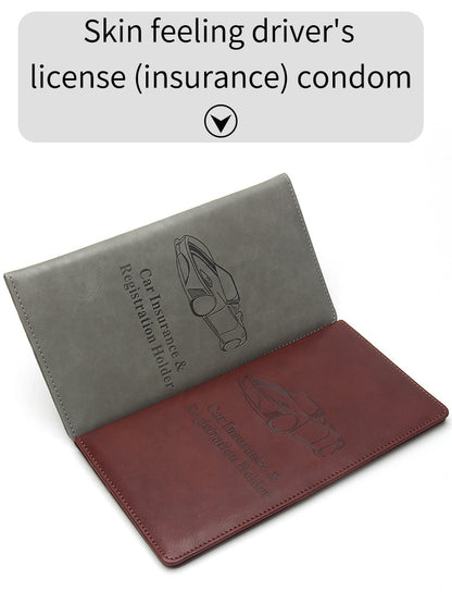 Pochette de protection pour permis de conduire en cuir avec motif pour carte d'assurance automobile