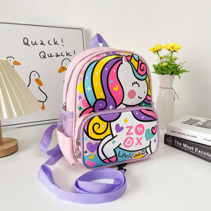 Sacs d'école maternelle personnalisés avec impression de voiture pour garçons, motif licorne de dessin animé