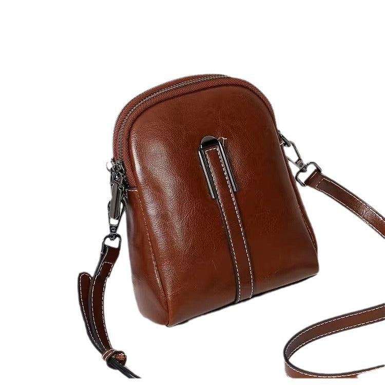 Women's Leather Fashionable Commuter Shell Niche Mini Shoulder Bags