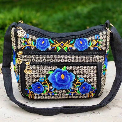 Women's Yunnan National Style Embroidered Full Embroidery Crossbody Bags