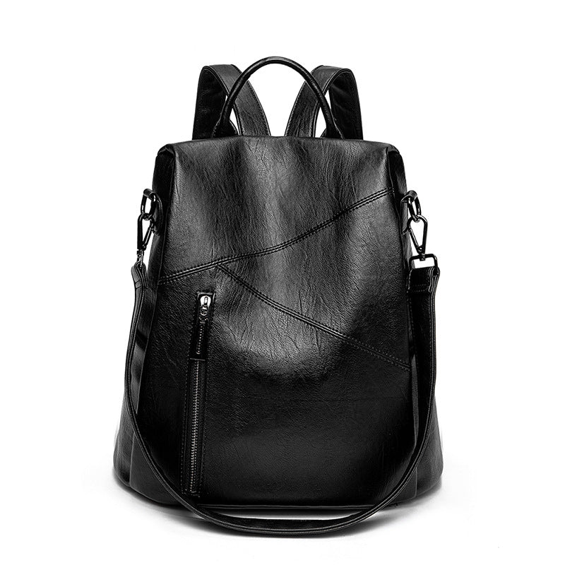 Women's Spring Stylish Versatile Stitched Cowhide Backpacks