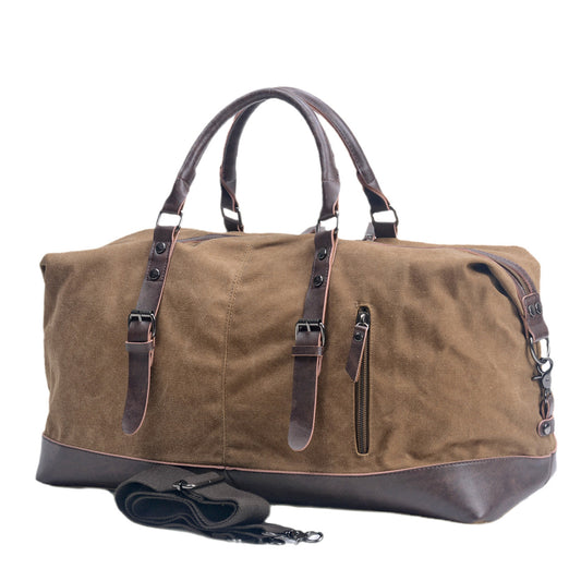 Sacs de voyage portables en toile pour hommes avec similicuir