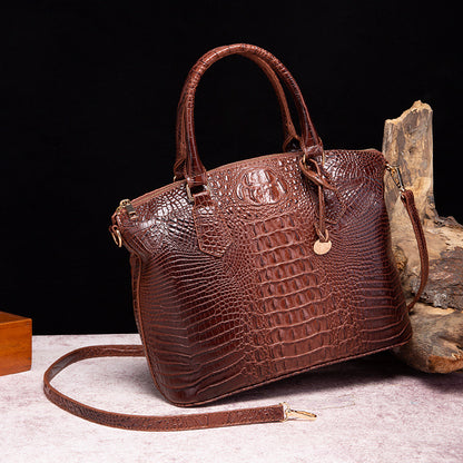 Women's For Retro Crocodile Pattern Brahmin Portable Handbags