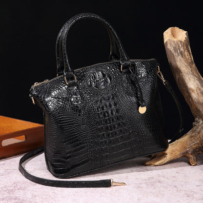 Women's For Retro Crocodile Pattern Brahmin Portable Handbags