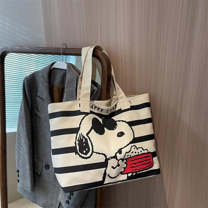 Women's Snoopy Printed Canvas Large Capacity Underarm Shoulder Bags