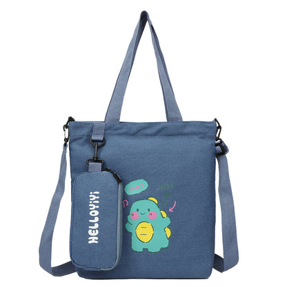 Children's Tuition Canvas Cartoon Printed Class School Bags