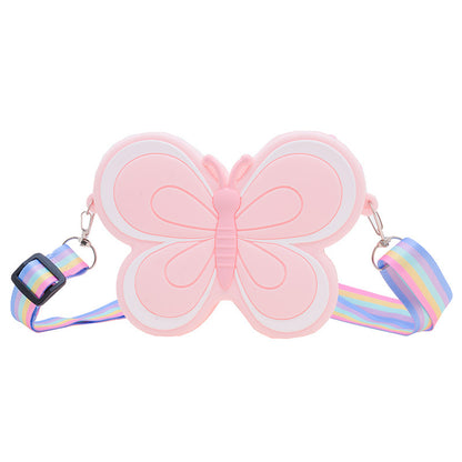 Porte-monnaie en silicone pour enfants, joli petit papillon coloré