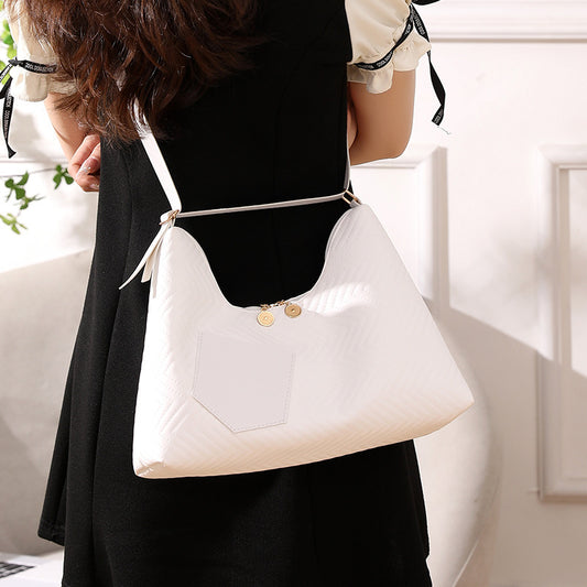 Water Ripple Embossed Sense Solid Color Crossbody Bags