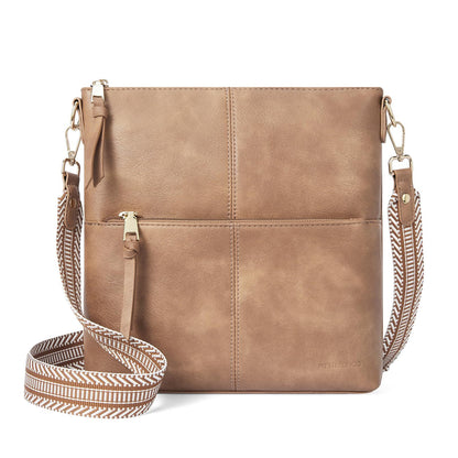 Solid Color Matching Ribbon Adjustable Strap Large Crossbody Bags