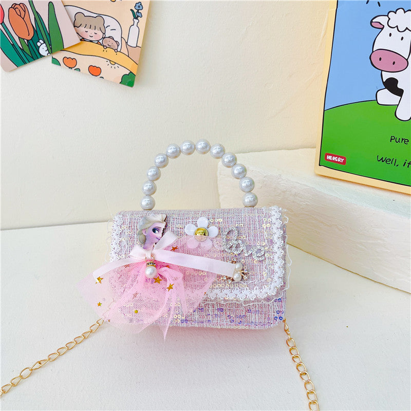 Children's Princess Style Chain Pearl Hand Trendy Children's Shoulder Bags