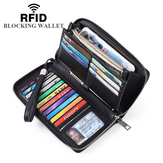 Women's Swiping Large Capacity Long Multi Slots Ladies Wallets