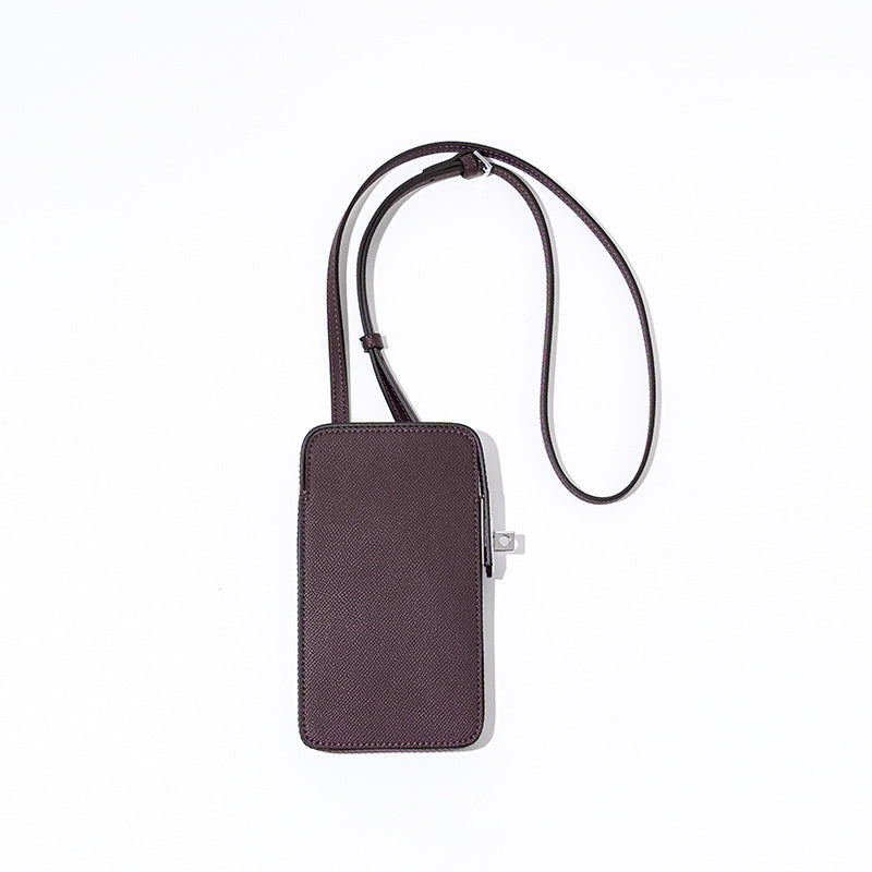 Women's Palm Print Genuine Leather Box Simple Solid Phone Bags