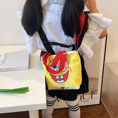 Children's Trendy Fashion Canvas Cartoon Printed Korean Style Children's Shoulder Bags